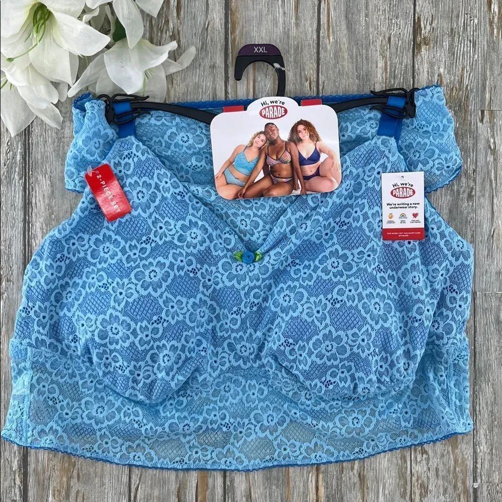 Parade Lace Bralette & Thong Panty 2-Piece Set Size XXL